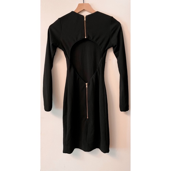 Dress the Population long sleeve black mini dress with backless detail - Picture 2 of 2